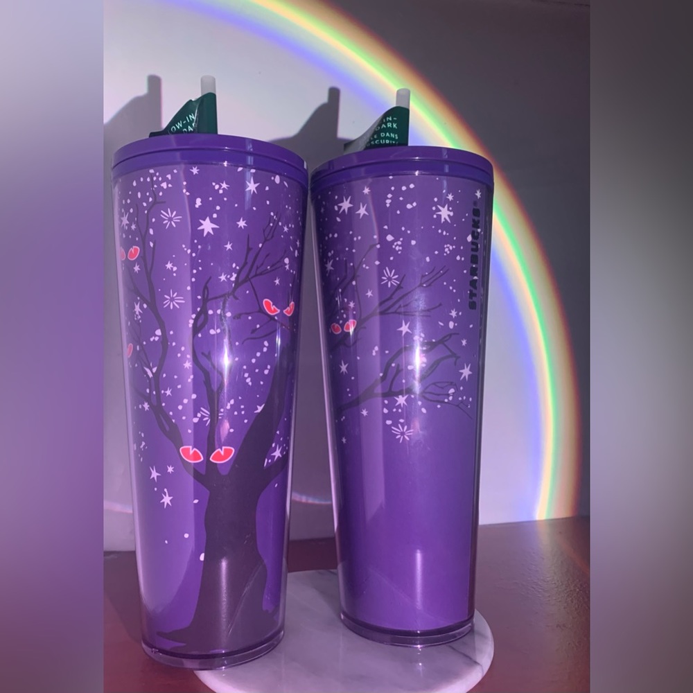 Starbucks 24oz Venti Eyes Tree Tumbler Cup Glow in The Dark Cup